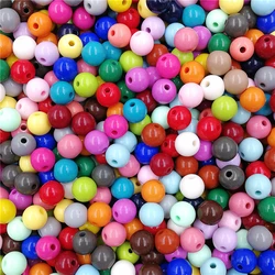 100PCS 8mm Round Multicolor Loose Beads DIY for Solid color Necklace Bracelet Chain Jewelry Making