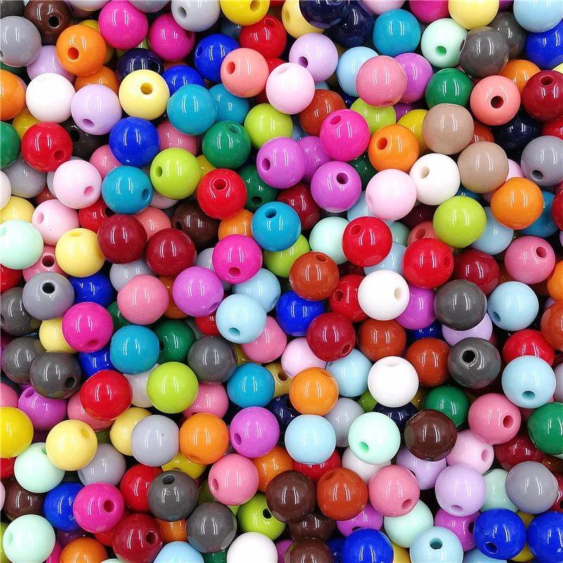 100 sztuk 8mm okrągłe wielokolorowe luźne koraliki DIY dla jednokolorowy naszyjnik bransoletka łańcuszek tworzenia biżuterii