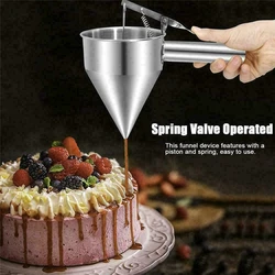 Baking Tools Takoyaki Stainless Steel Batter Funnel Chocolate Pancake Cupcake Tools Cookie Mold Cream Pastry Baked Dispenser