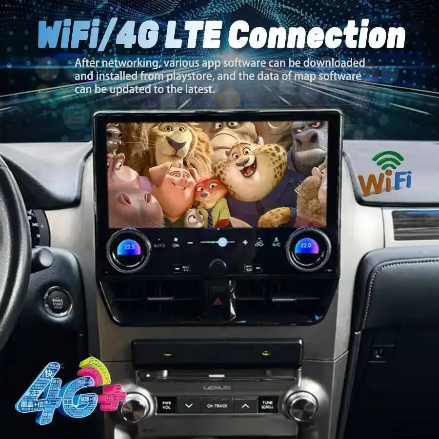 

12,5-дюймовый совершенно новый автомобильный радиоприемник, автомобильный мультимедийный видеоплеер, головное устройство Android Lexus GX400 Gx460 2015 2010-2022 CarPlay GPS Stereo