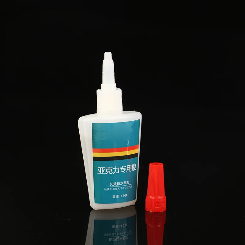 1Pc 40g Strong Instant Acrylic Glue PMMA Adhesive ABS Transparent Plexiglass PVC Plastic Glue Waterproof Fast Curing Glue