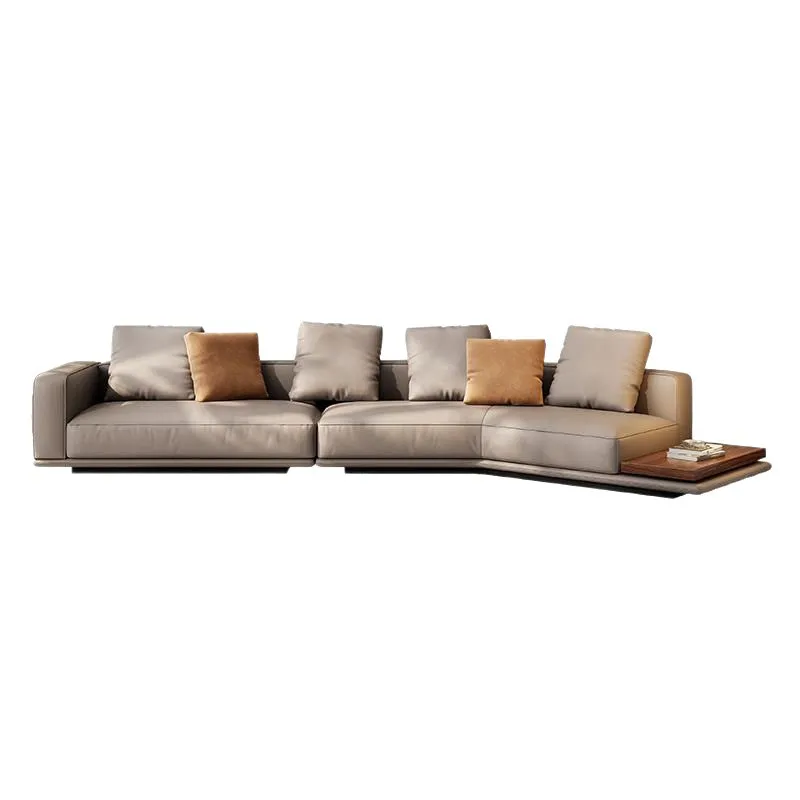 

Italian sofa, minimalist living room, first-layer cowhide straight-row three-person combination sofa