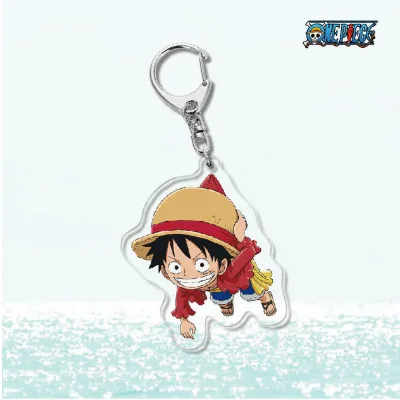 Anime One Piece Luffy Acrylic Keychain Figures Thousand Sunny Nami Shanks Backpack Pendant Keychain Car Keyring Toys