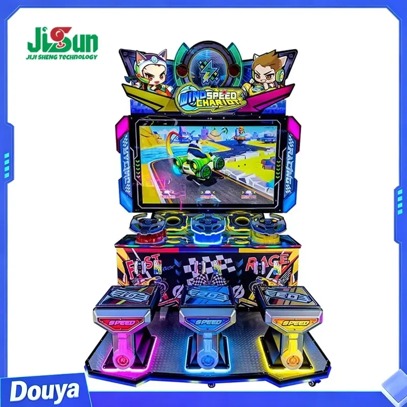 Three-player High-speed Racing Simulator Coin-operated Children's Arcade Game Machine Metal/Acrylic/Plastic Construction 1