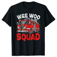 Wee Woo Squad Funny Firefighter Fire Truck Fireman T Shirts Cotton Birthday Gifts Mens Fashion Casual Loose Oversized T Shirt