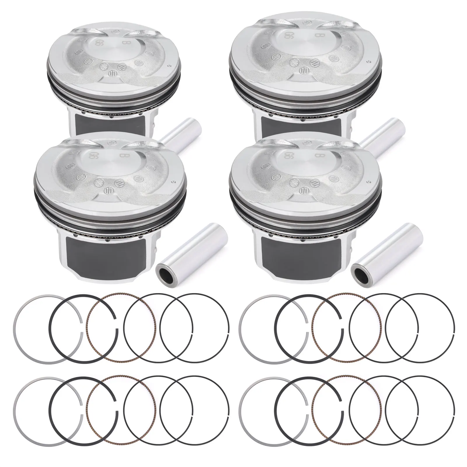 Auto Parts 4 x Piston & Rings kit fits for Hyundai Kia Accent Rio 1.6L DOHC 2012-2016