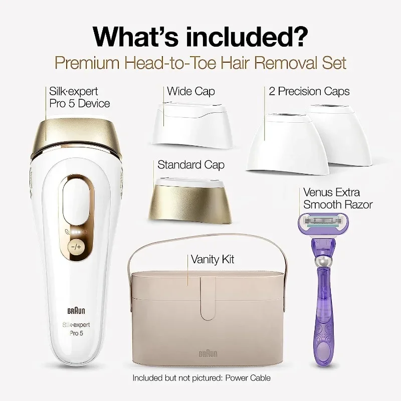 Braun IPL Silk·Expert Pro 5 PL5347 Latest Generation IPL, Holiday Gifts for Women and Men, Hair Removal System with Wide Head