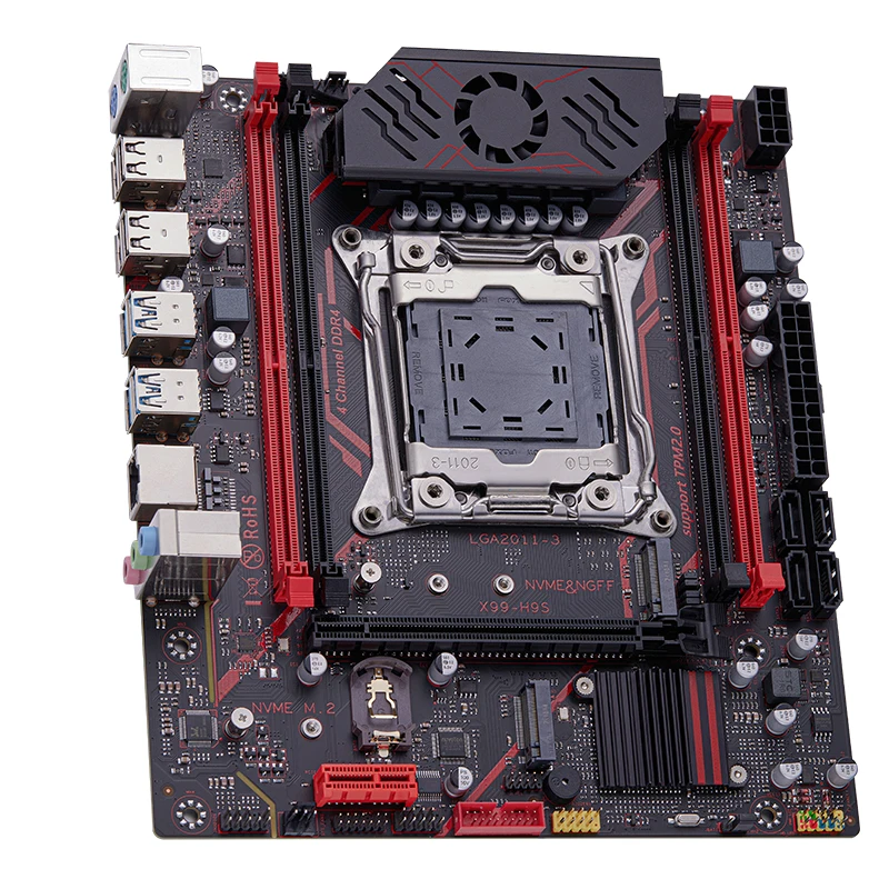 QIYIDA X99 마더보드 TPM 2.0인터페이스 LGA 2011 3, NVME NGFF M.2 지원 4 채널 X99 C612chip DDR4 메모리 SATA3.0 USB3.0 썸네일 4
