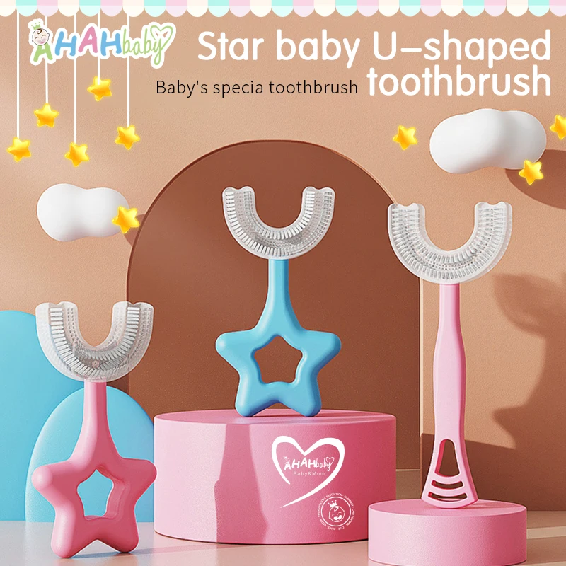 360 U-shaped Baby Toothbrush Silicone Kids Tooth Brush Children Teeth Brush Infant Teeth Oral Care Cleaning for Toddlers Bebes