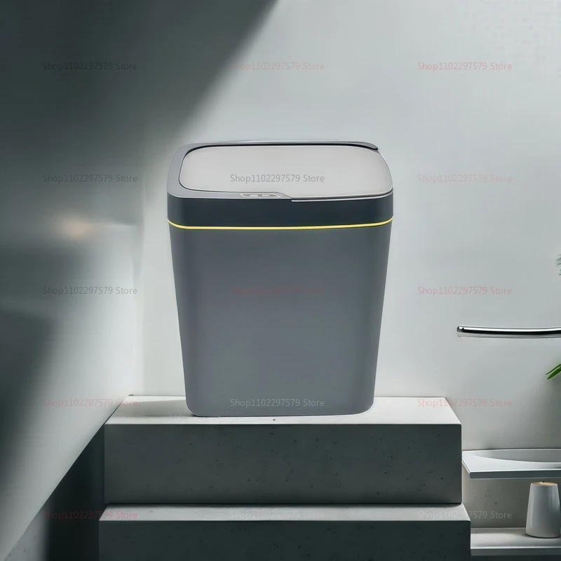 15L Touchless سلة المهملات الذكية مقاوم للماء الاستشعار سلة المهملات السيارات ختم المطبخ الحمام غرفة نوم حاوية النفايات الحديثة