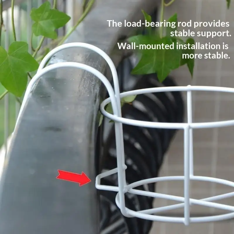 Hanging Plant Iron Racks Balcony Round Flower Pot Rack Railing Fence Outdoor Drop Shipping Plant Stand