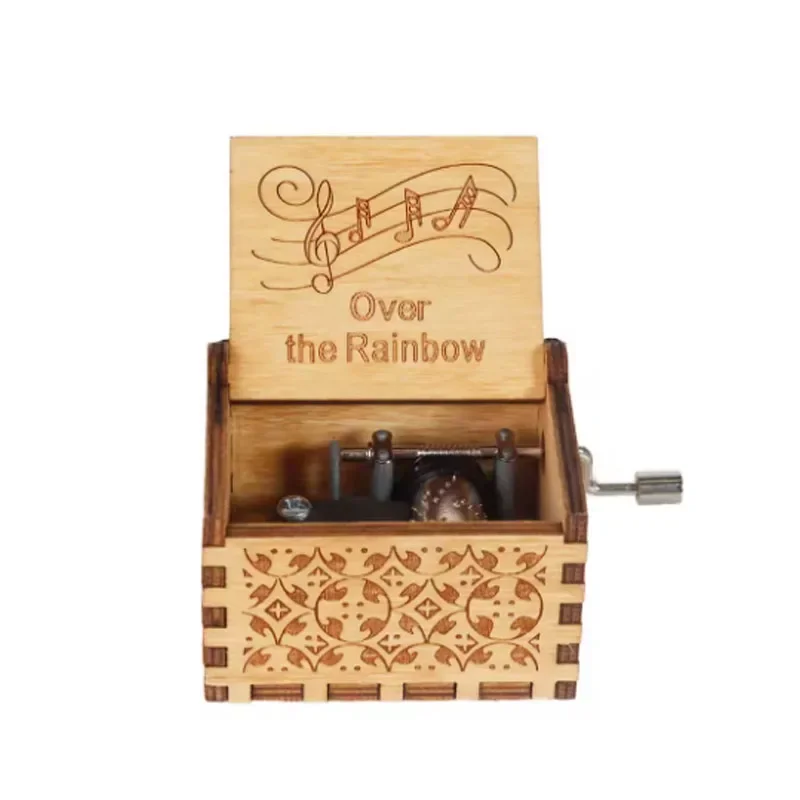 !-! حار خشبي كرنك اليد سعيد هالوين صندوق تشغيل الموسيقى أنت بلدي أشعة الشمس هالوين ديكور عيد الميلاد هدية عيد ميلاد #4