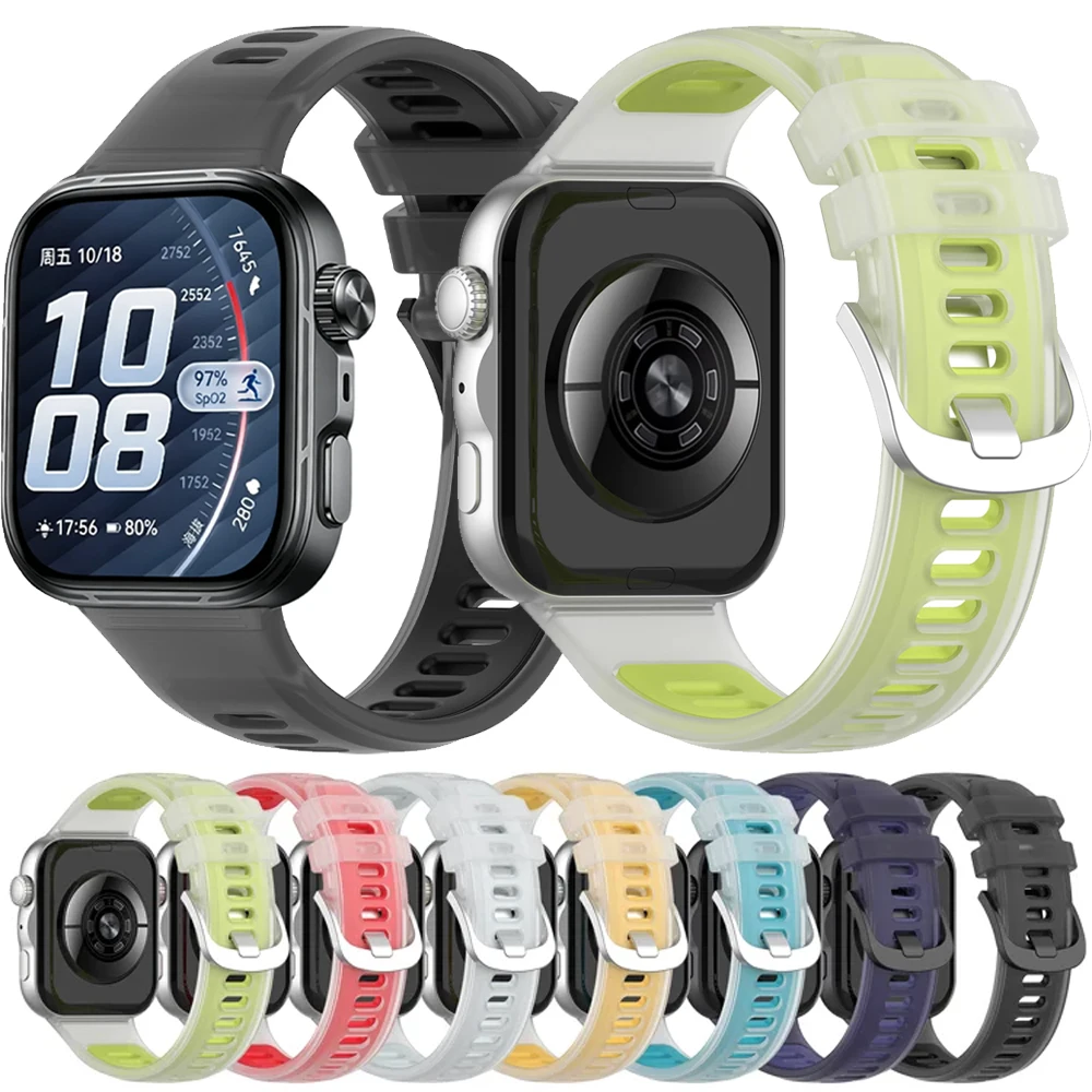 Jelly Silikon-Armband für Huawei Watch Fit 5/5 Pro/4 Pro Atmungsaktives Sport-Ersatzarmband für Huawei Watch Fit 4 3 Correa