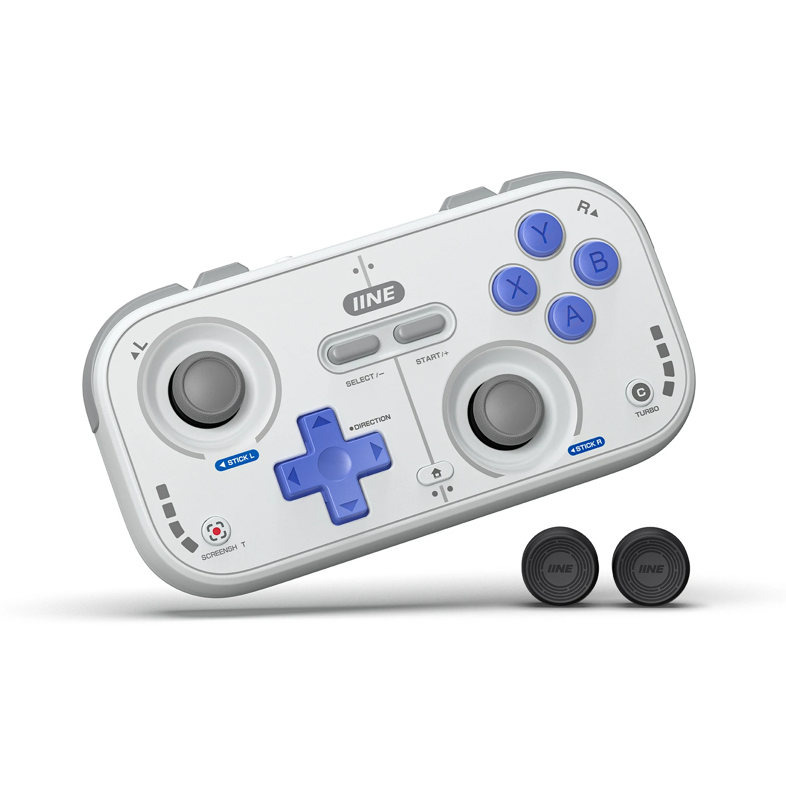 IINE Mini Pocket Retro Game Controller voor Switch2/PC/iOS/Android met Hall Joysticks In hoogte verstelbare Keycaps & Kabel Gamepad