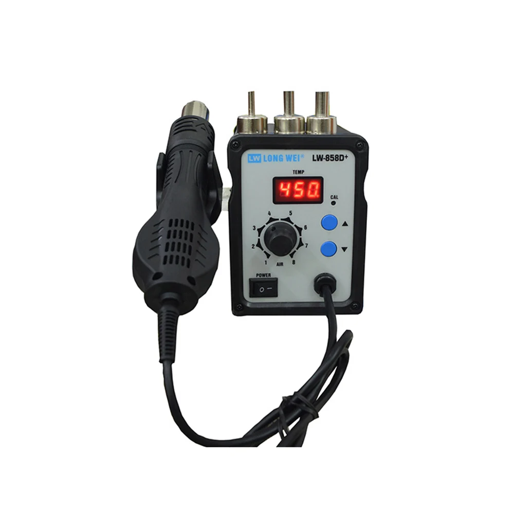 LW-858D+ 700W Digital Hot Air Gun Rework Station Lead-Free Antistatic Desoldering  Adjust le Temperature 100-500°C Low Noise