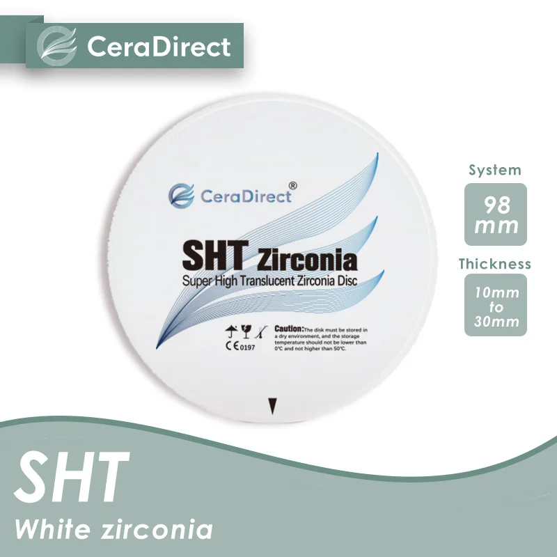 Ceradirect SHT zirconia block（98mm）Zirconia High Translucent CADCAM Implant Denture Material Open System