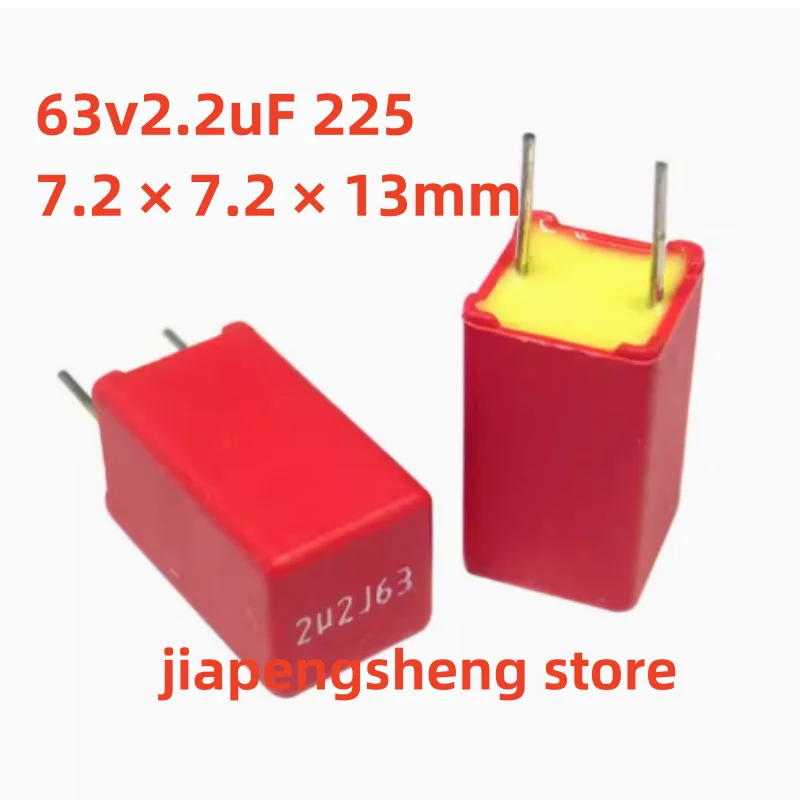 (5PCS) New original authentic German WIMA 63v2.2uF 225 MKS2 fever film Capacitance accuracy 5% volume 7.2×7.2×13mm