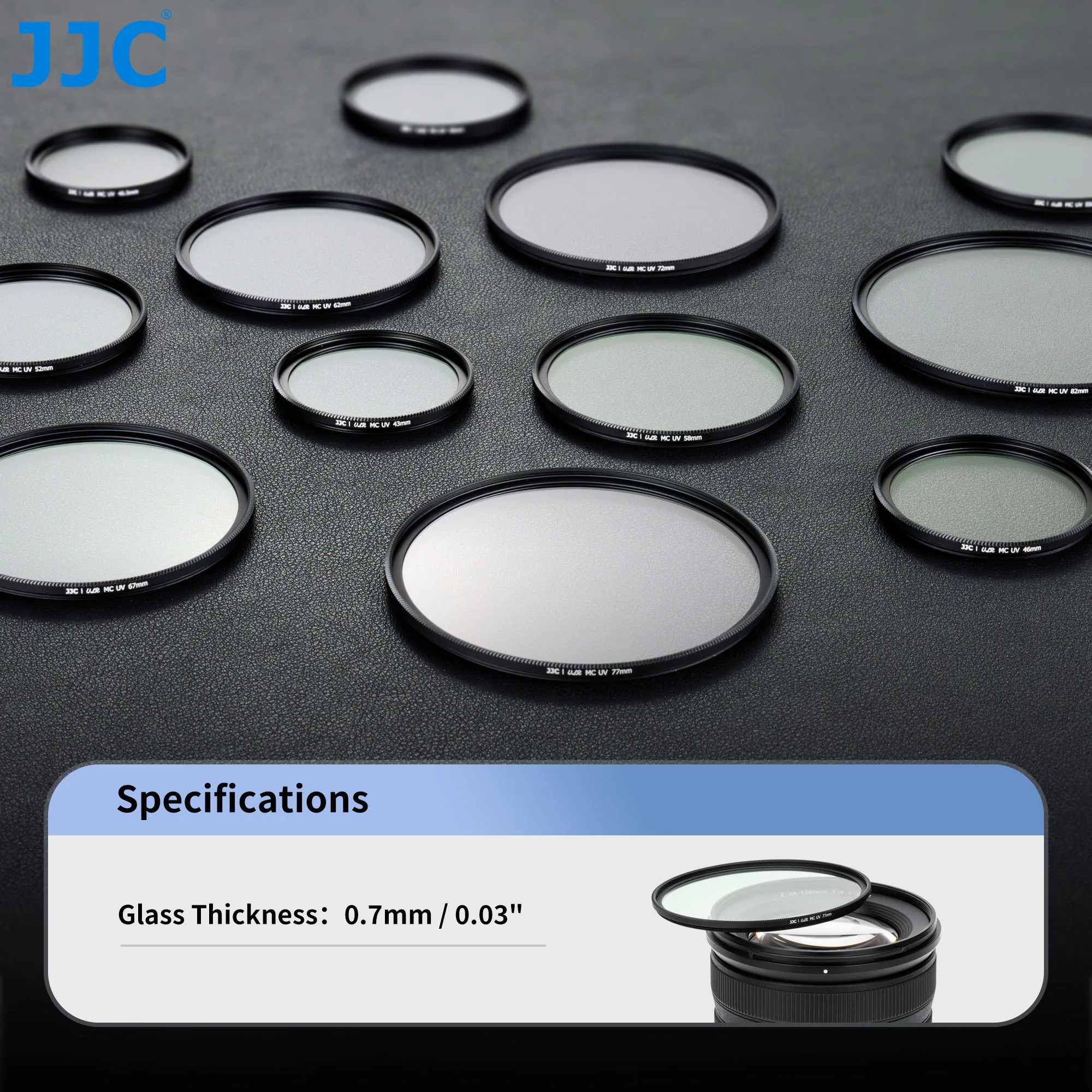 JJC Ultra Low Reflection UV Filter Lens Protection For 49mm 52mm 58mm 62mm 67mm 72 mm 82mm Camera Lens 44 Multi-Coated UV Filter