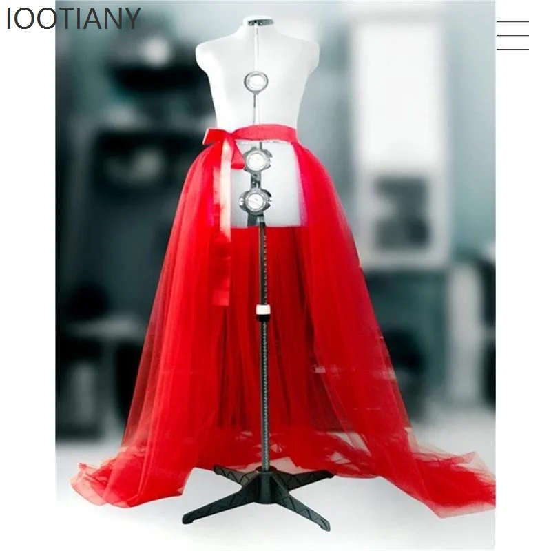 

IOOTIANY Women's Elegant Tulle Ballet Tutu Long Skirt Wedding Party Prom Bandage Mesh Maxi Dress Solid Color High Waist Skirt