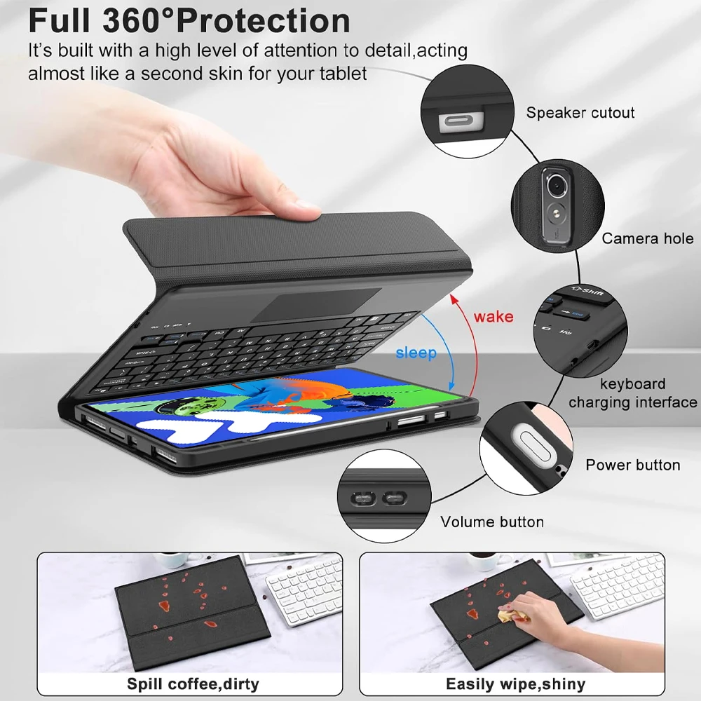 Capa para lenovo ldea tab pro 12.7 polegadas 2025 para lenovo xiaoxin pad pro 2025 12.7 polegadas/caixa protetora de teclado bluetooth sem fio