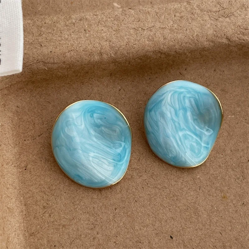 Draweye غير النظامية هندسية وأقراط للنساء بالتنقيط الصقيل الحلو الربيع الصيف لطيف مجوهرات الكورية موضة Pendientes Mujer