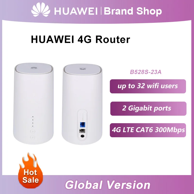 

Unlocked Original Huawei B528 LTE CPE Cube Router B528s-23a 4G Wifi Router CAT 6 With Sim Card Slot 4G Router Lan Port