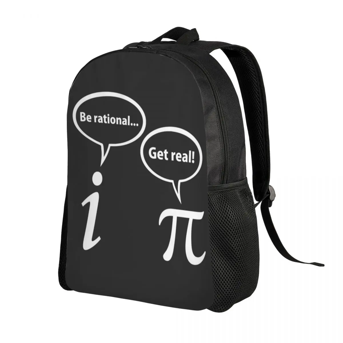 Be Rational Get Real Imaginary Math Pi Backpack Nerd Mathematics School College Travel Bags Bookbag Fits 15 Inch Lapto