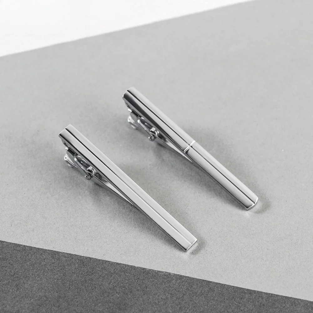 Simple Silver Tie Clip for Men Business Suit Stainless Steel Tie Clip Workplace Commuting Suit Accessories Decoration Gift