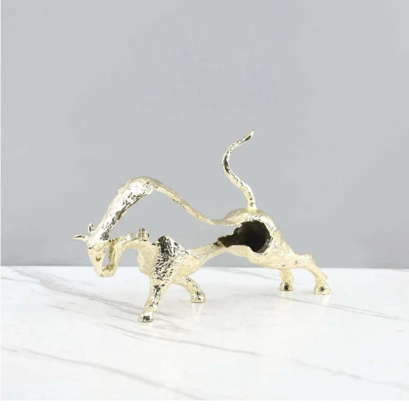 

1Pcs Golden Cast Iron Cow Statue, Modern Animal Sculpture Desktop Decoration, Cow Shaped Decoration, Home Decor Products