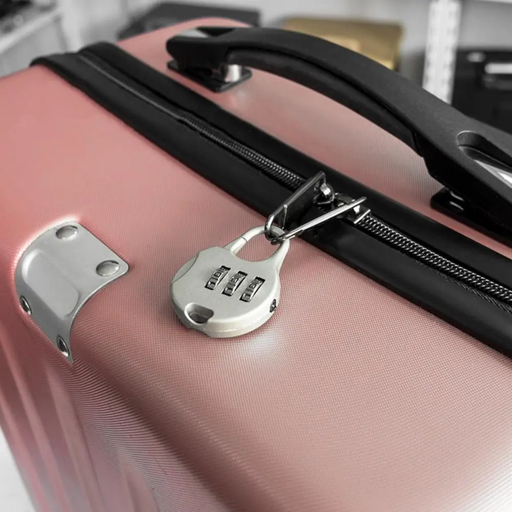 User-friendly Password Lock Portable 3 Digit Combination Lock for Travel Suitcase User-friendly Resettable Padlock with Compact