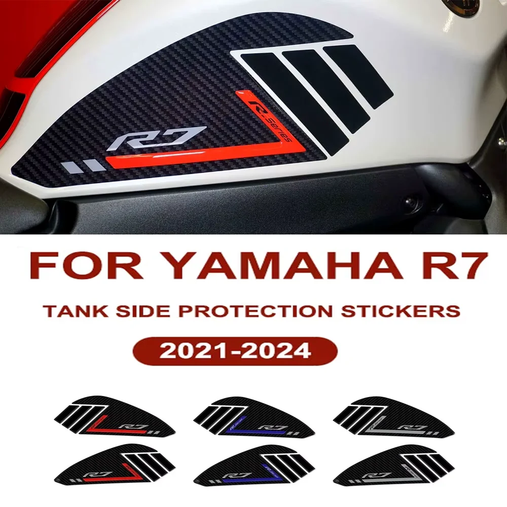 

3D Resin Motorcycle Tank Side Pad Sticker Waterproof Anti-scratch Protector for YAMAHA R7 2021-2024