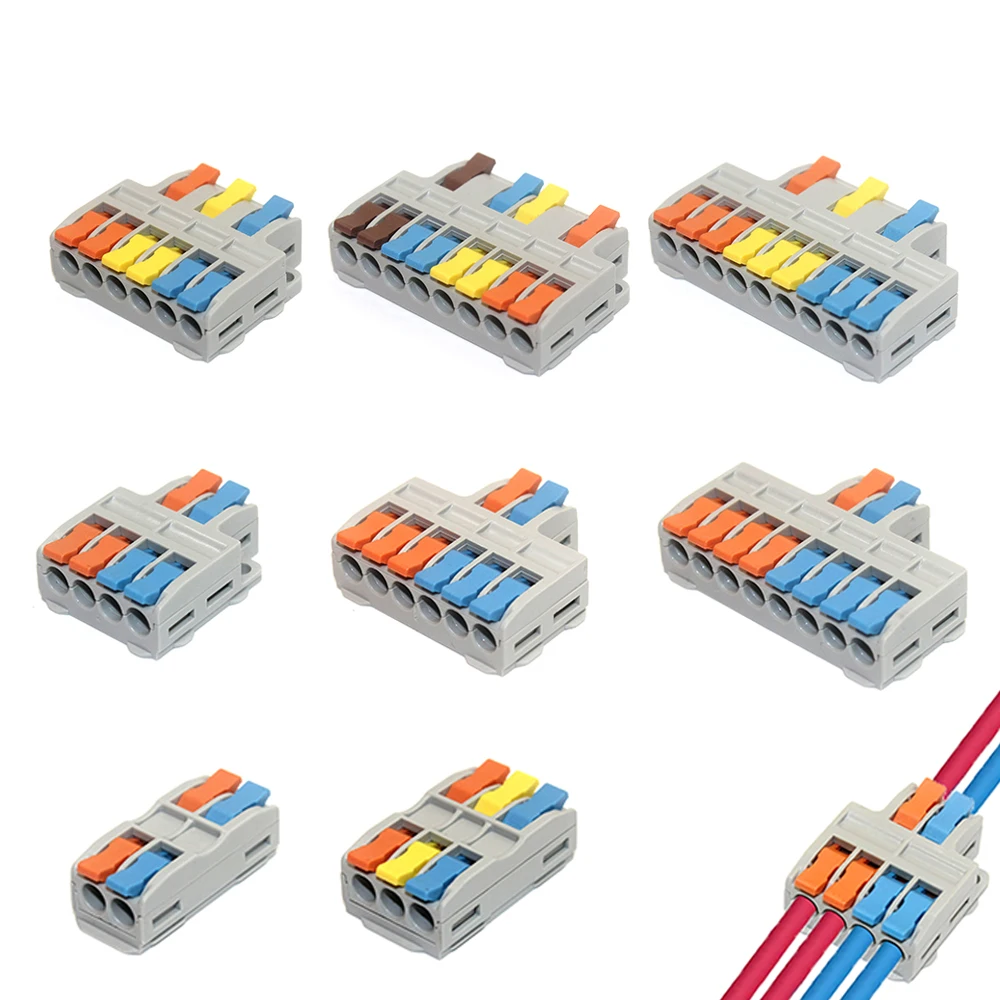 10/50pcs Quick Wire Connector Universal Compact Wiring Splicing Conector  Electrical Push In Lighting Terminal Block Connector