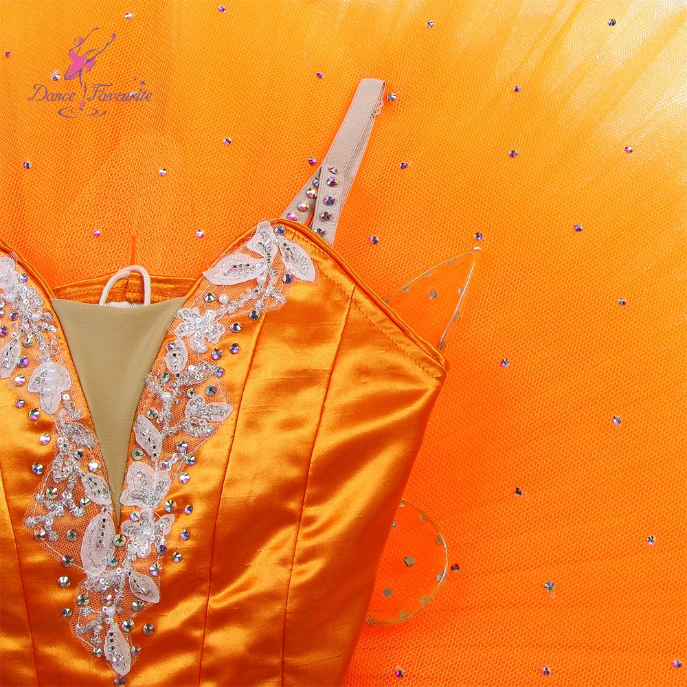 B26620 Ballet Performance Tulle Skirt Competition Orange Color Ballet Costume Skirt for Girls