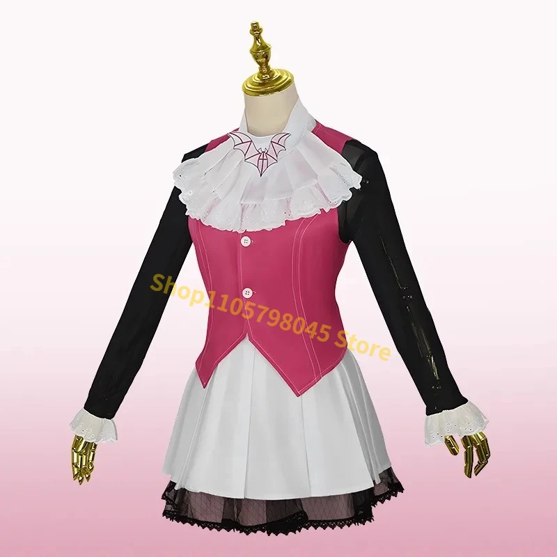 Cartoon Monster Draculaura Cosplay Costume Women Top Vest Skirt Vampire School Uniform Wig Fantasy Carnival Halloween Party Suit