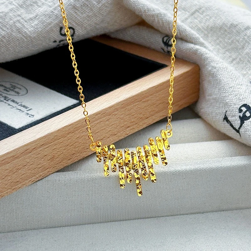 

Shiny 18K Gold Color Musical Note Pendant Necklace for Women Luxury Necklace O Chain Party Birthday Jewelry Not Fade