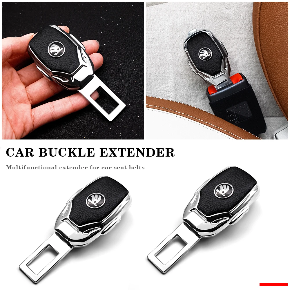 

1/2pcs Stainless Steel Extension Metal Car Seat Belt Seat Belt Clip Adjustable Extender For Skoda Octavia Superb 2 Fabia Yeti a5