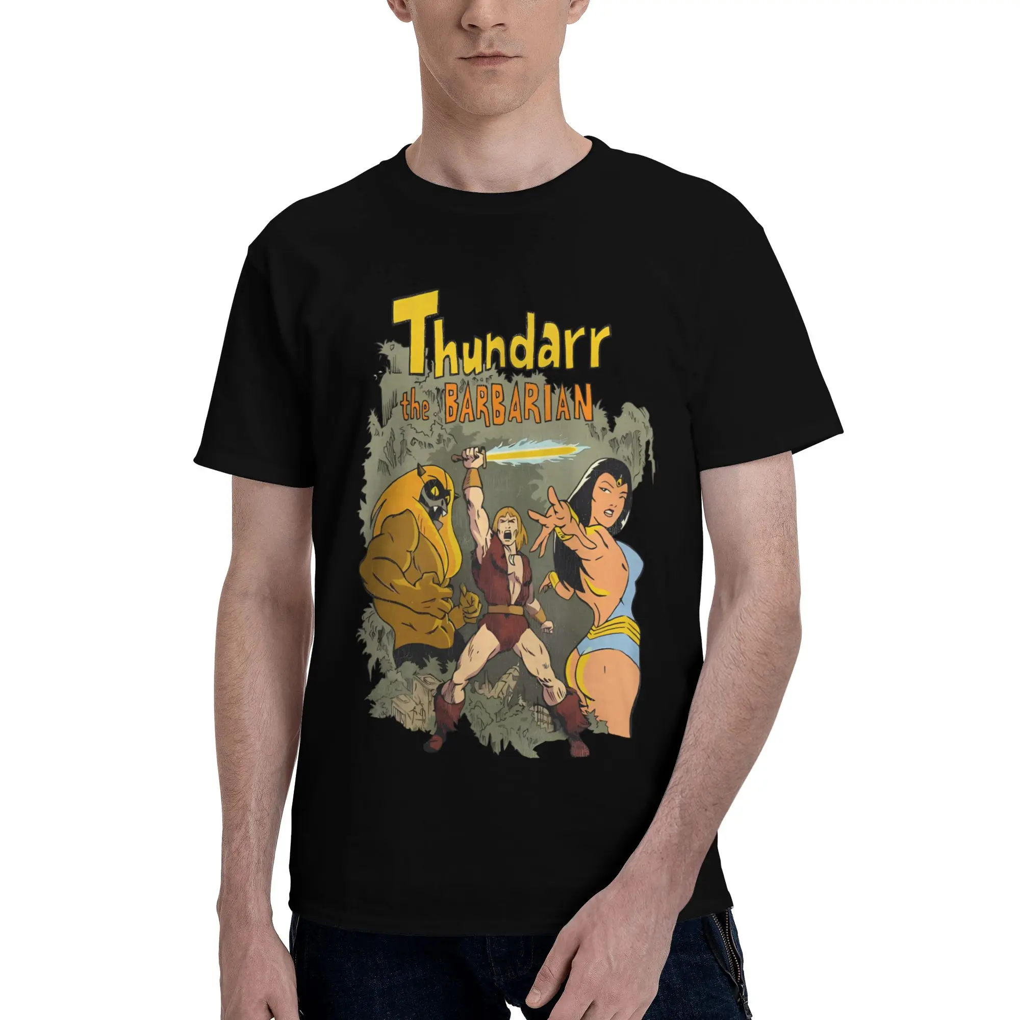 Thundarr The Barbarian Racerback Breathable And Sweat-Wicking Reversible T-shirt Niche Casual Cotton Tee