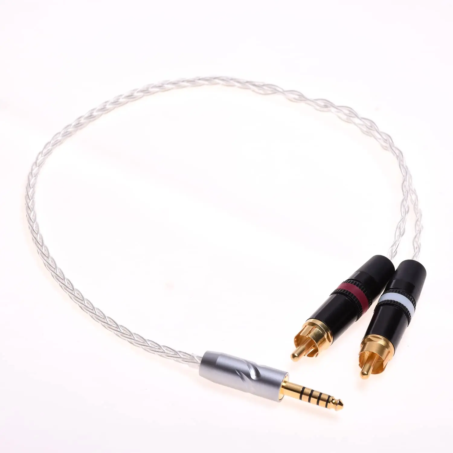 GAGACOCC 8 Cores Silver Plated Cable 4.4mm Male to RCA Male Balanced Audio Adapter for Sony NW-WM1Z 1A MDR-Z1R TA-ZH1ES PHA-2