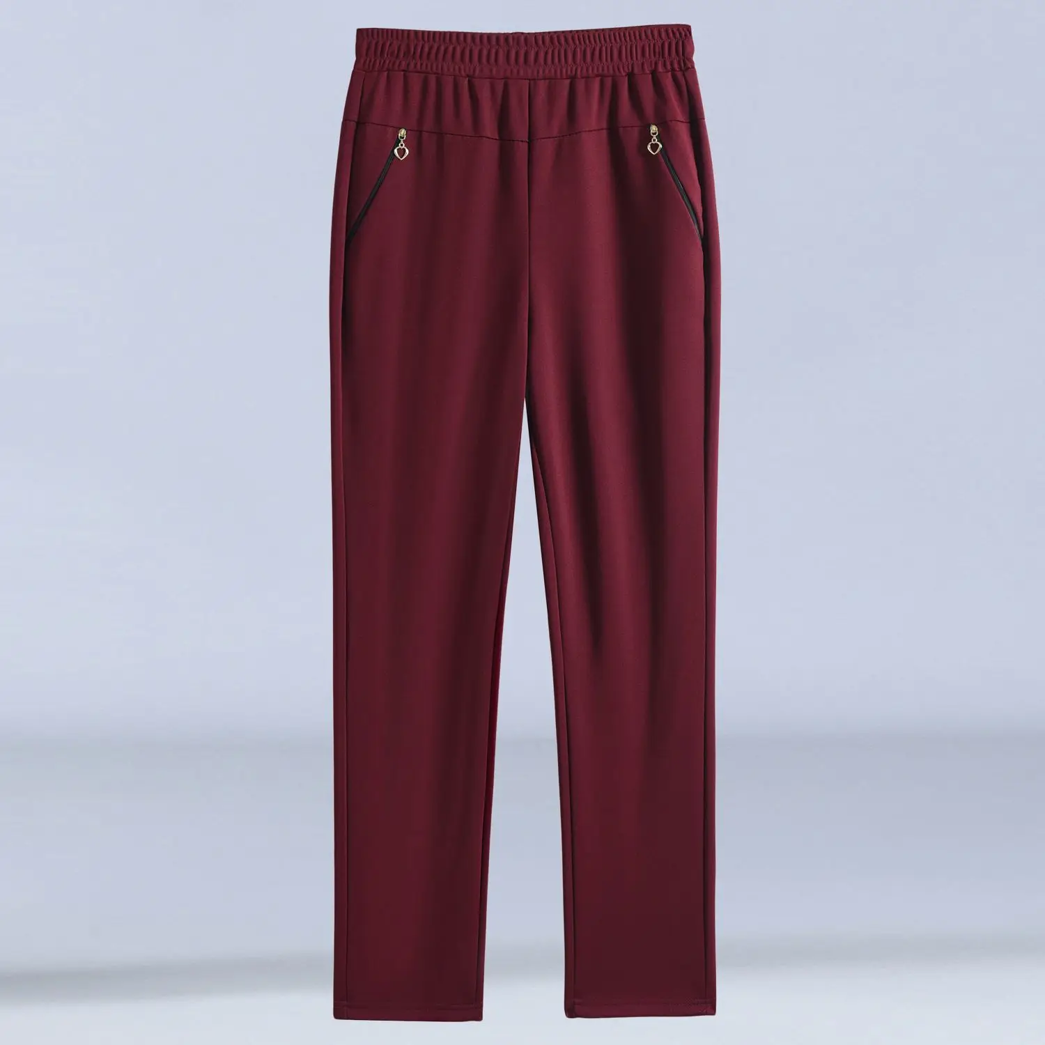 2027 Spring Autumn New Plus Size Straight Trousers Femme High Waist Elastic Casual Pants Female Middle-aged Elderly Women Pants