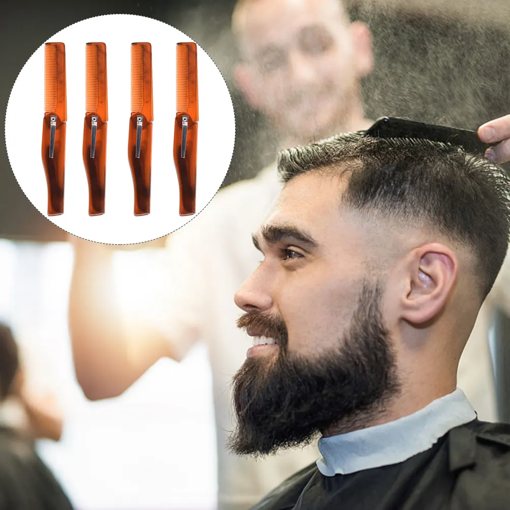 

4pcs Portable Folding Comb for Men Oil Hair Brush Detangle Pocket Travel Comb Durable Anti Static Smooth Hairstyle Gift