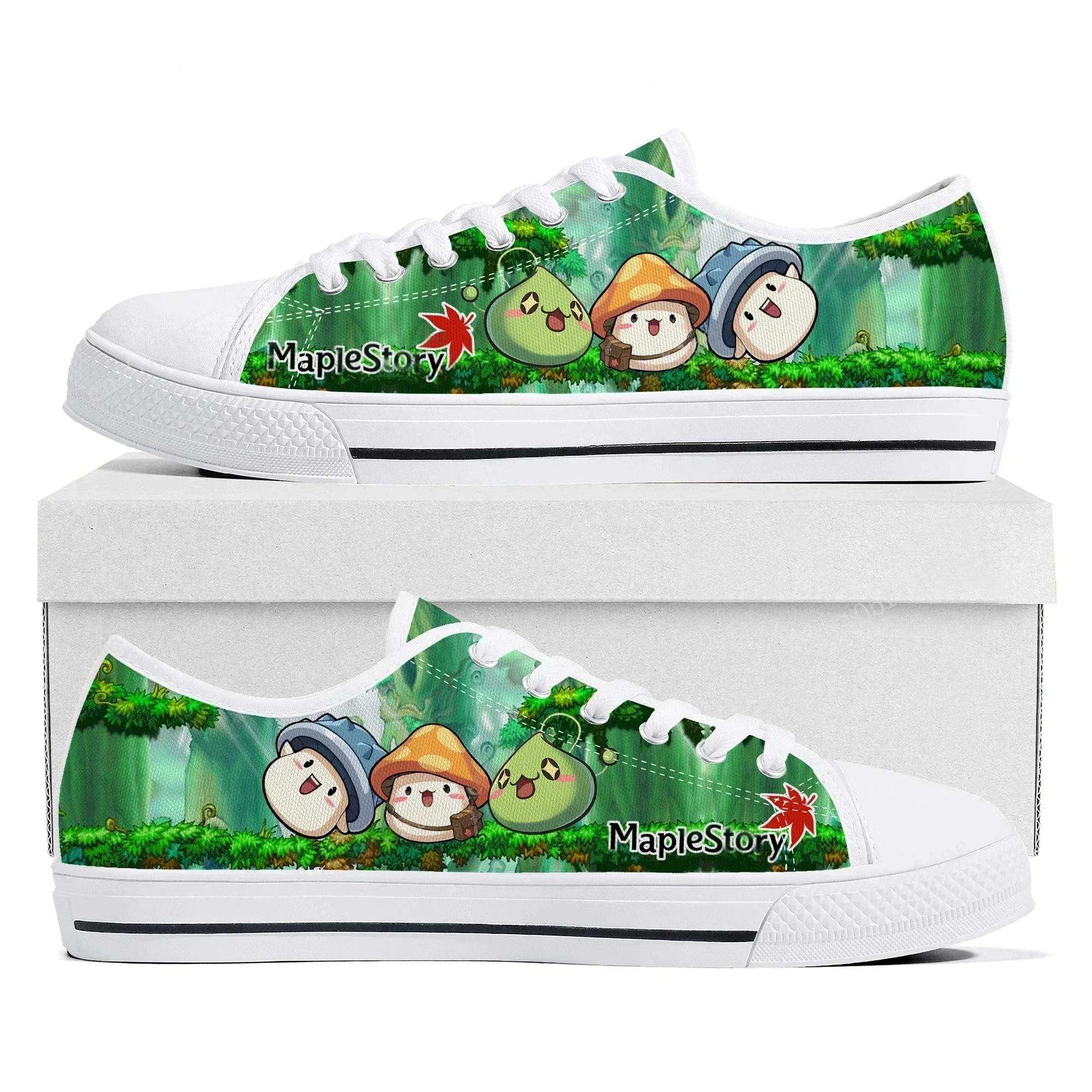 

Maplestory Low Top Sneakers Hot Cartoon Game Womens Mens Teenager Fashion Canvas Sneaker Couple Custom Built Shoes