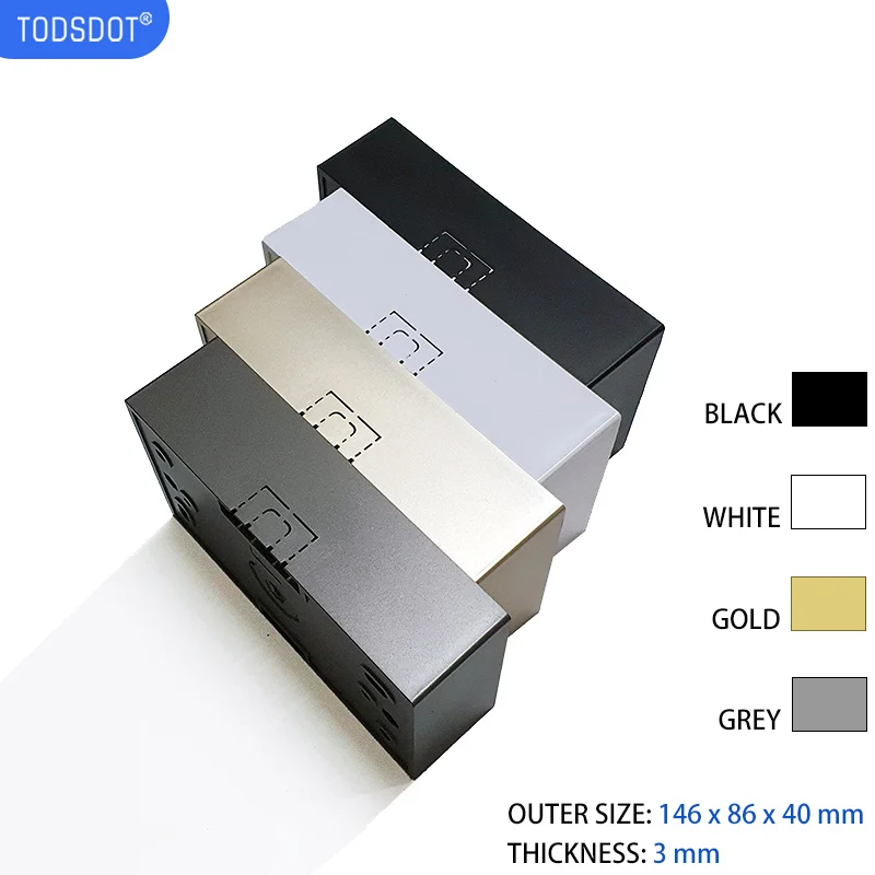 147*86*40mm luksusowe gniazdo przełącznika Box, zewnętrzny uchwyt Box dla inteligentne dotykowe światło przełącznik do montażu ściennego 6 Gang