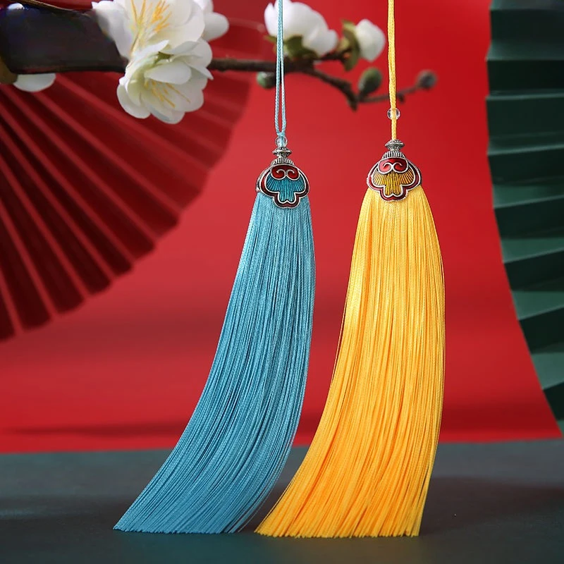 2pcs/Lot 12cm  Chinese Knot Tassel Affinity Cloisonne Car Accessories Fan Ornaments Clothing