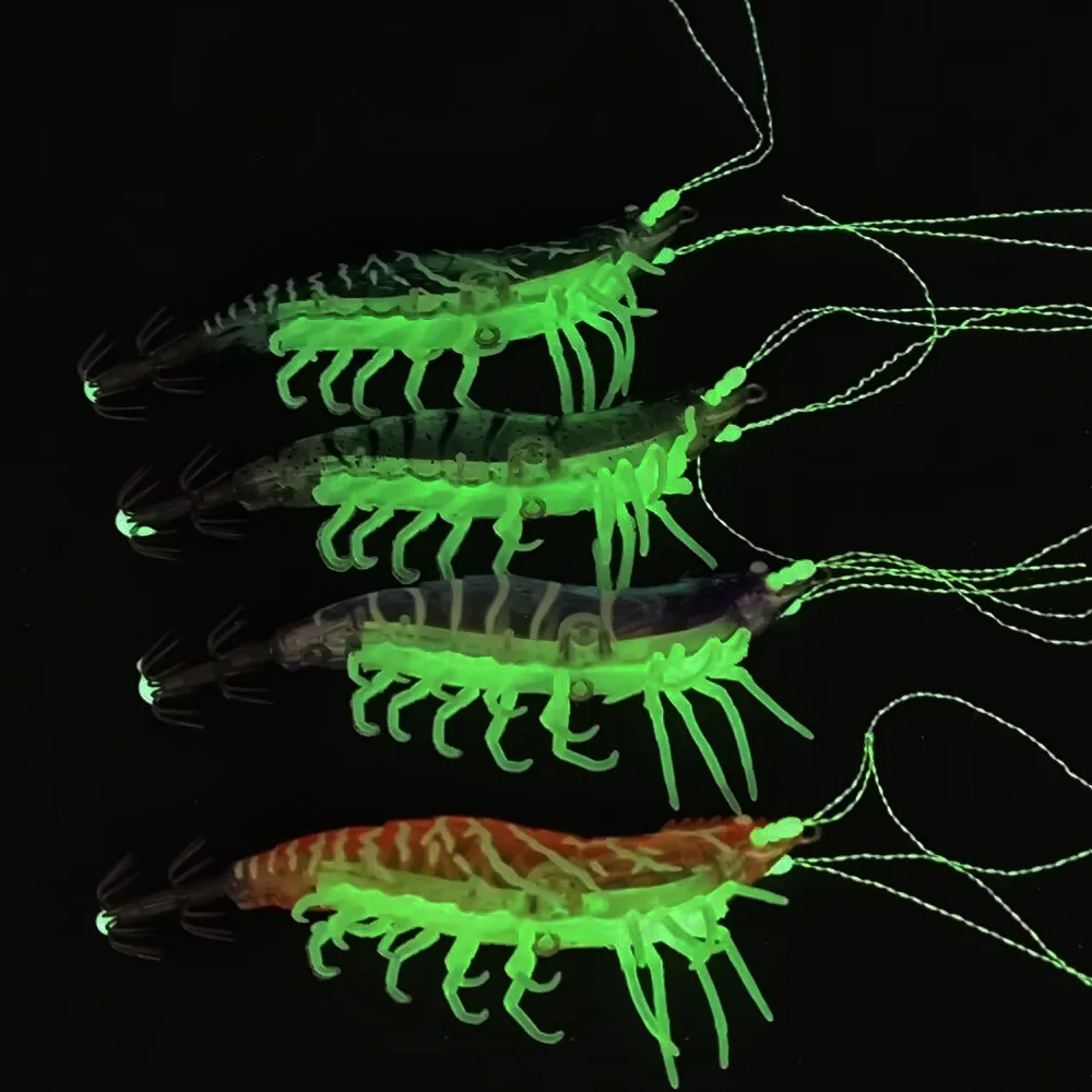 1pc 10cm Real Shrimp Prawn Lure Saltwater Shrimp Fishing Lure Cuttlefish Shrimp Baits Fishing Accessories Shrimp Squid Jigs Hook
