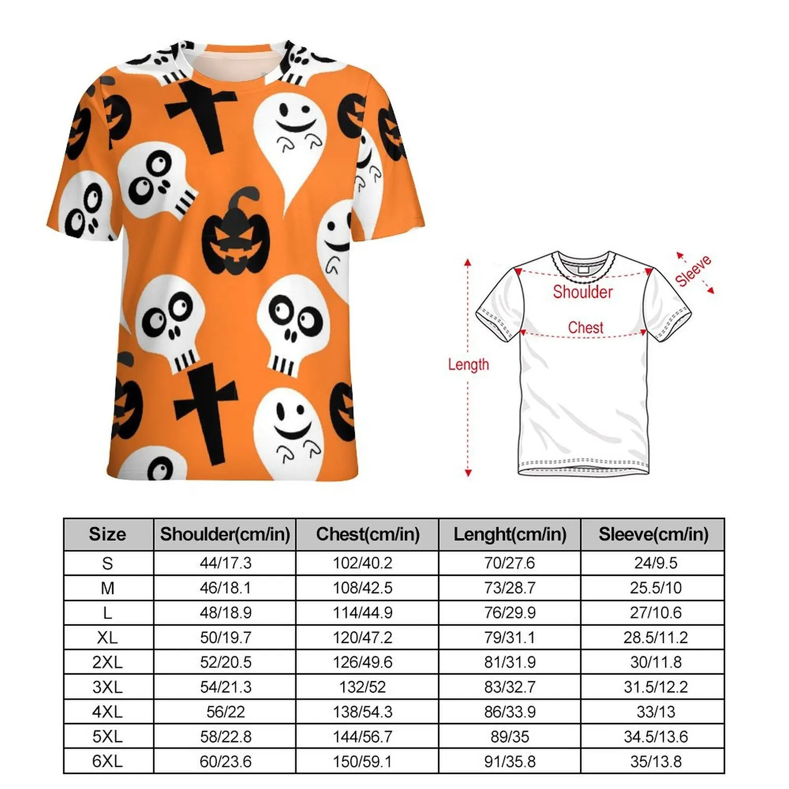 Happy Haunts Print T-Shirt Halloween Ghost Retro T Shirts Short-Sleeved Pattern Tshirt Wholesale Summer Kawaii Oversized Tees
