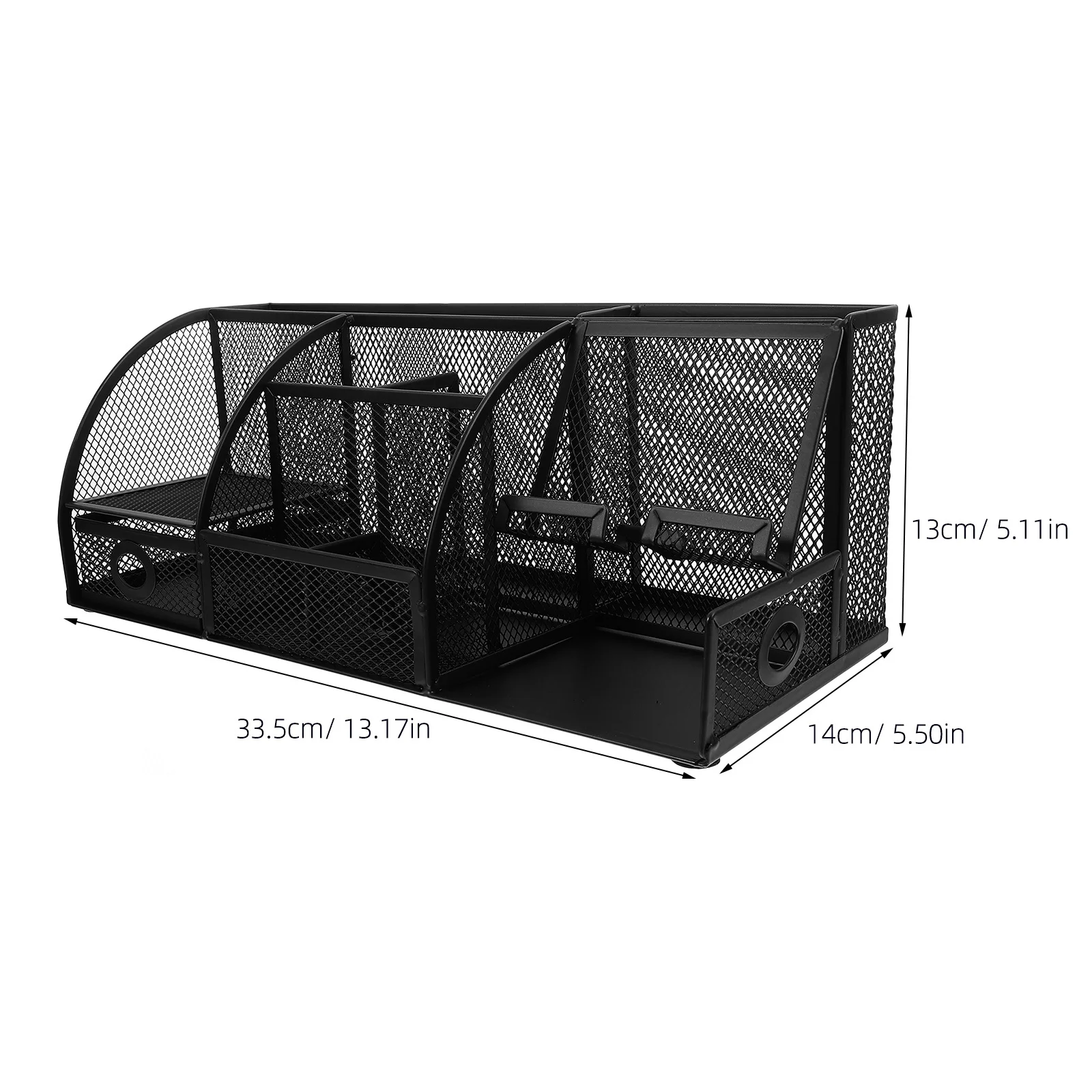 Iron Mesh Desktop Pen Holder Storage Box Compact Office Desk Organizer Stationery Organizer Multifunctional Storage Case