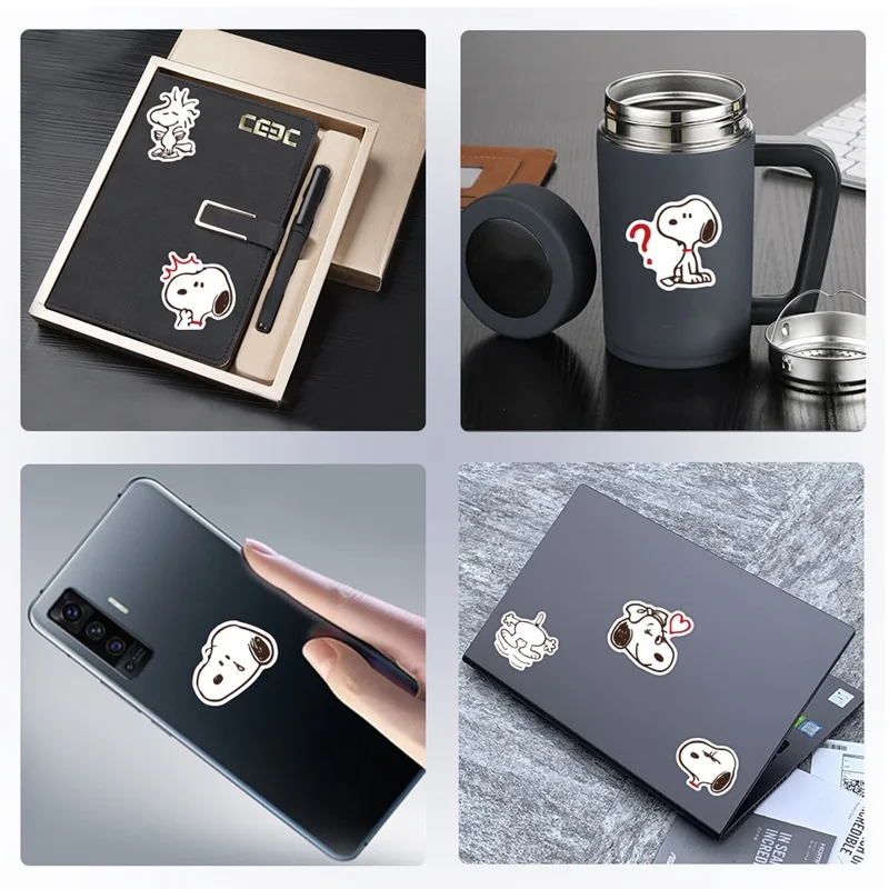 40pcs Snoopy Cute Cartoon Dog Graffiti Handbook Material Mobile Phone Case Luggage Waterproof Sticker