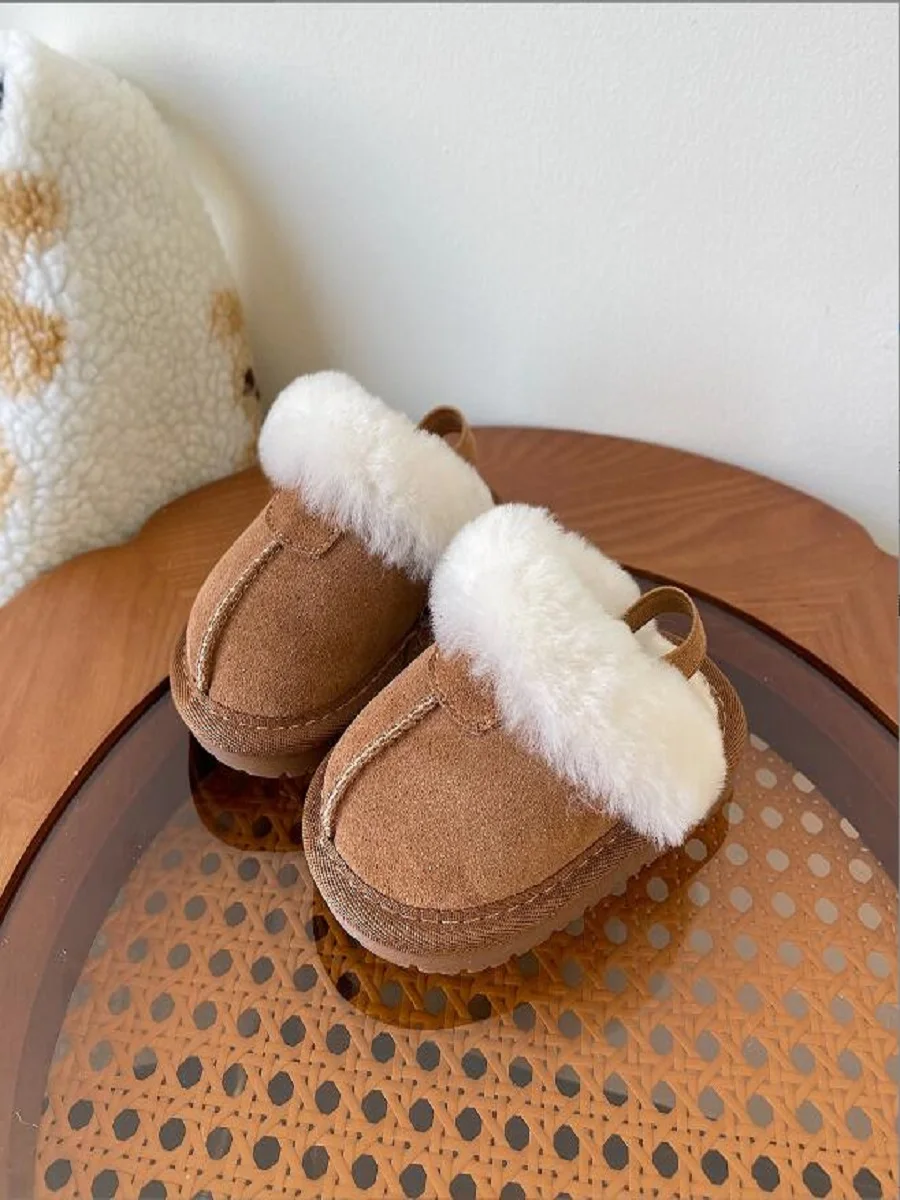 Size 15-30 Baby Plush Shoes Winter New Cotton Shoes Girls\' Fashion Warm Cotton Slippers Baby Soft Sole Walking Casual Shoes