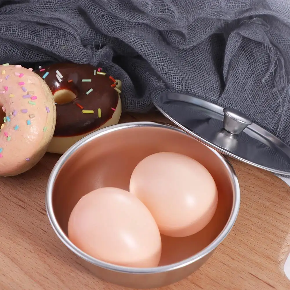 

Food Storage Container 304 Stainless Steel Steamed Egg Bowl 10cm Lid Stew Bowl Multifunctional Soup Cup Fruit