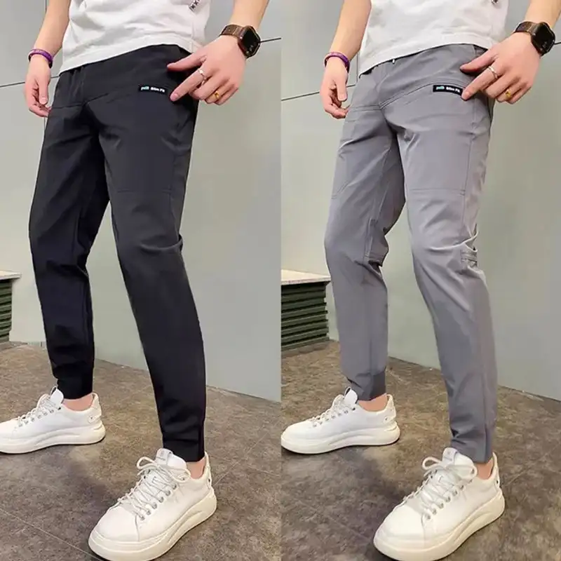 Pantaloni cargo skinny multitasche ad alta elasticità da uomo Pantaloni sportivi multitasche Pantaloni da jogging da lavoro casual tinta unita